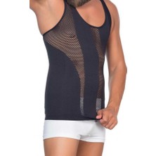 Miraxx Siyah Emay E1009 Fileli Erkek Korse Atlet