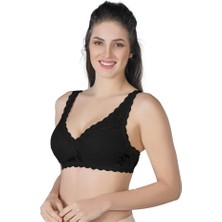 Miraxx Siyah Emay 188 C Pedli Dantelli Telli Toparlayıcı Sütyen