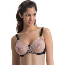 Miraxx Siyah-Pembe Emay 148 D Balenli Toparlayıcı Sütyen
