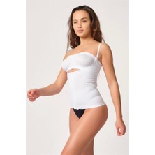 Miraxx Beyaz Emay 2030 Agraflı Göğsü Açık Atlet Korse