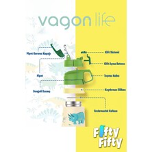 Vagonlife 2'li Set 350 ml Çocuk Pipetli Çelik Matara 2055 350 ml