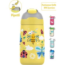 Vagonlife 2'li Set 350 ml Çocuk Pipetli Çelik Matara 2055 350 ml