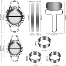 Fiona 8 Parça Paslanmaz Çelik Köfte Makinesi Seti, Hamur Basın Cilt Makinesi Doldurma Kaşığı Un Halka Kesici (Yurt Dışından)