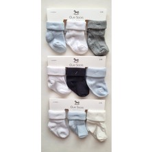 Olay Socks 9'lu Pamuk Yenidoğan Hediyelik Kutulu  Ekonomik Paket Bebek Çorap