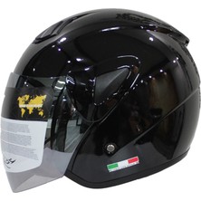 Sway 700 Ayna Vizör Parlak Siyah Yarım Kask
