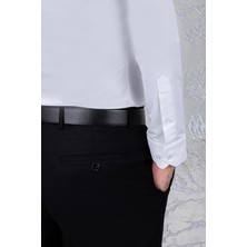 Paco Romano Erkek Slim Fit Uzun Kol Beyaz 6 Drop Gömlek