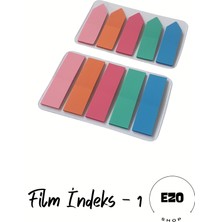 Ezoshop Şeffaf Renkli Post It Yapışkanlı Not Kağıdı Not Defteri Etiket Film Indeks-1