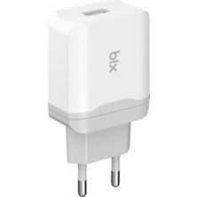 Bix BX-QC30C Samsung, Xiaomi, Huawei Uyumlu 18W Hızlı Qualcoom 3.0 Şarj Adaptörü & Type-C Kablo