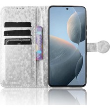 Manyi Mall Xiaomi Poco X6 Pro 5g Manyetik Toka Geometrik Desen Deri Kılıf (Yurt Dışından)