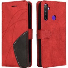 Manyi Mall Kart Yuvası Standı ile Realme 5 Için Kılıf Pu Deri Flip Folio Kılıf (Yurt Dışından)