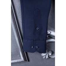 Paco Romano Erkek Slim Fit Uzun Kol 6 Drop Lacivert Gömlek
