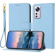 Manyi Mall Telefon Kılıfı Için Xiaomi 12 Pro Litchi Desen Cüzdan Flip Folio Kart Yuvaları (Yurt Dışından)