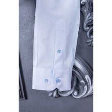 Paco Romano Erkek Slim Fit Uzun Kol 6 Drop Buz Mavi Gömlek