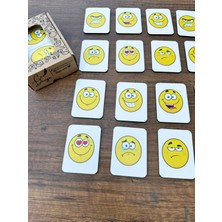 Ceo Design Ahşap Hafıza ve Erken Eğitim Emoji Eşleştirme Oyunu Montessori Oyuncak.