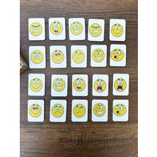 Ceo Design Ahşap Hafıza ve Erken Eğitim Emoji Eşleştirme Oyunu Montessori Oyuncak.