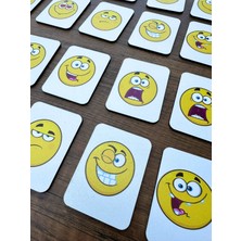 Ceo Design Ahşap Hafıza ve Erken Eğitim Emoji Eşleştirme Oyunu Montessori Oyuncak.