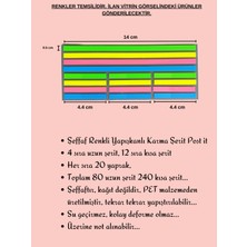 Ezoshop Şeffaf Renkli Postit Yapışkan Post-It Not Kağıdı Karma Şerit 3