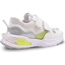 Kids A More Ruby Çift Cırtlı File Detaylı Deri Kız Çocuk Spor Ayakkabı Beyaz