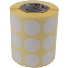 Renkli Kuşe Rulo Çap Etiketi 25MM x 25MM 2500 Adet Yan Yana 3 Lü