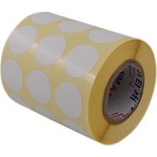 Renkli Kuşe Rulo Çap Etiketi 25MM x 25MM 2500 Adet Yan Yana 3 Lü