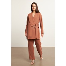 Vavinor Zincirli Ceket Pantolon Takım - Camel