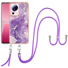 Mellow Shop Xiaomi 13 Lite 5g Tampon Mermer Anti-Scratch Yumuşak Crossbody Kayış (Yurt Dışından)