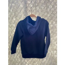 MLN Concept Baskısız Lacivert Kapişonlu Okul Sweatshirt