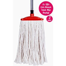 Tilbe Home 2 Adet Örgülü Mikro Fiber Mop Bezi Çok Amaçlı Pamuklu Islak Mop Başlığı 30 cm