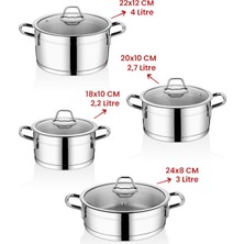 Kahramanlar Sırma Indüksiyon Tabanlı 8 Parça Tencere Seti
