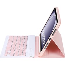 ZSHSKJ Samsung Galaxy Tab A9 X110/X115 Pembe Klavye Pu Kılıf (Yurt Dışından)