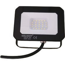 Uzlight 30W Slım LED Mini Projektör 6500K Beyaz Işık