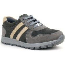 Rakerplus Deri Gri Kum Rengi Fermuarlı Sneaker Spor Ayakkabı