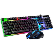 Okalisto Kls-01 2'li Set Oyuncu Klavye Mouse Fare Seti Rgb Oyuncu Klavye Mekanik Hisli Siyah Dizüstü Pc