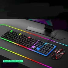 Okalisto Kls-01 2'li Set Oyuncu Klavye Mouse Fare Seti Rgb Oyuncu Klavye Mekanik Hisli Siyah Dizüstü Pc