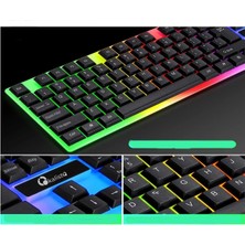 Okalisto Kls-01 2'li Set Oyuncu Klavye Mouse Fare Seti Rgb Oyuncu Klavye Mekanik Hisli Siyah Dizüstü Pc