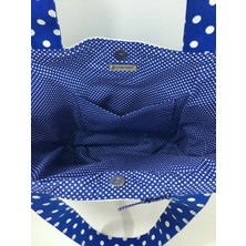 Çiğdem Çalışkan Curvy And Dotty - Saks Mavi - Plaj Çantası