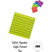 Ezoshop Şeffaf Renkli Postit Yapışkan Post-It Not Kağıdı Çizgili Karenot Sarı