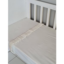 Babynest Dünyası Bebek Nevresim Takımı  Pamuk Fırfırlı  Ekru