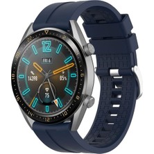 Megafox Teknoloji Huawei Watch Gt3 Pro 43 mm (20 Mm) Uyumlu Kordon Silikon Spor Yumuşak Suya Dayanıklı Kayış, Lacivert