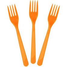 Parti Dükkanım Turuncu Plastik Çatal Lüks (25 Adet)