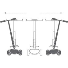 3 Tekerlekli (7renk Işıklı) Gövde Sıkıştırma Mandallı Yükseklik Ayarlı Işıklı Scooter