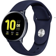 Megafox Teknoloji Samsung Galaxy Watch Gear S3 / Gear S4 (22MM) Uyumlu Kordon Silikon Yumuşak Esnek Spor Kayış, Lacivert