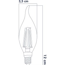 Heka Dekoratif Kıvrık Buji Mum Avize Ampulü 6W E14 6500K Beyaz Işık 5'li Erd-94