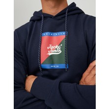 Jack & Jones 12219571 Onu Yazılı Kapsonlu Sweat