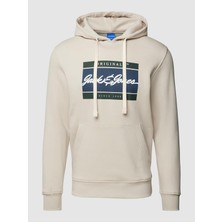 Jack & Jones 12247302 On Yazılı 2 Iplık Sardonlu Kapusonlu Sweat
