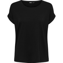 Only 15106662 Acık Yaka Kol Katlamalı Kısa Kol T-Shirt