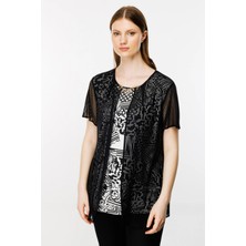 Ekol Kadın Ikili Görünümlü Kolye Detaylı Bluz 1560 Siyah