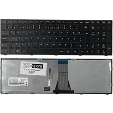 Notespare Lenovo ile Uyumlu Ideapad 500-15ISK 80NT00V2TX, 500-15ISK Type 80NT Işıklı Klavye Siyah Tr