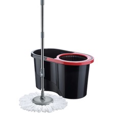 Tilbe Home 360 Derece Döner Başlıklı Lüx Temizlik Kova Microfiber Mop Paspas Seti 16 Litre