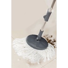 Tilbe Home 360 Derece Döner Başlıklı Lüx Temizlik Kova Microfiber Mop Paspas Seti 16 Litre